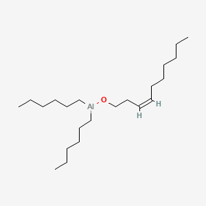 molecular formula C22H45AlO B13779476 Aluminum, ((3Z)-3-decen-1-olato)dihexyl- CAS No. 68892-18-2
