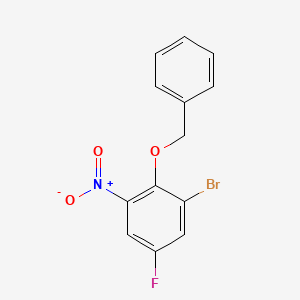 molecular formula C13H9BrFNO3 B1377950 2-(Benzyloxy)-1-bromo-5-fluoro-3-nitrobenzene CAS No. 1393441-89-8