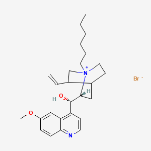molecular formula C26H37BrN2O2 B13779526 Quinine, hexylbromide CAS No. 63717-08-8