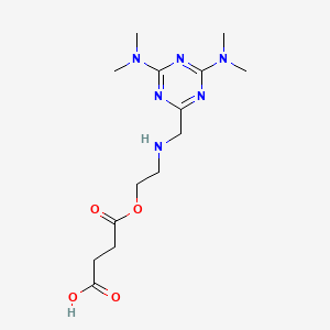 molecular formula C14H24N6O4 B13779529 Butanedioic acid, mono(2-((4,6-bis(dimethylamino)-1,3,5-triazin-2-yl)methylamino)ethyl)ester CAS No. 64124-18-1
