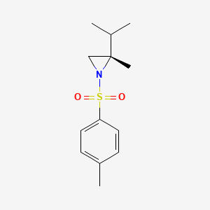 molecular formula C13H19NO2S B13779544 s-2-Isopropyl-2-methyl-1-(toluene-4-sulfonyl)aziridine 