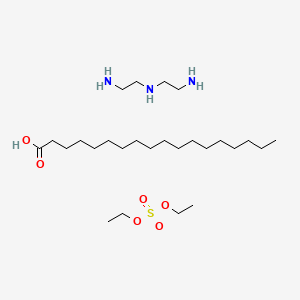 molecular formula C26H59N3O6S B13779610 N'-(2-aminoethyl)ethane-1,2-diamine;diethyl sulfate;octadecanoic acid CAS No. 68585-05-7