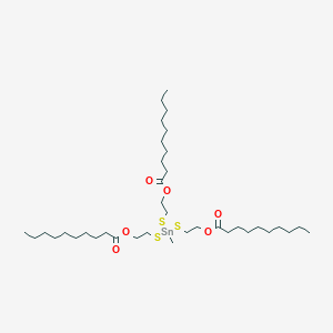 molecular formula C37H72O6S3Sn B13779621 Methyltintris[2-(decanoyloxy)ethylmercaptide] CAS No. 68928-50-7