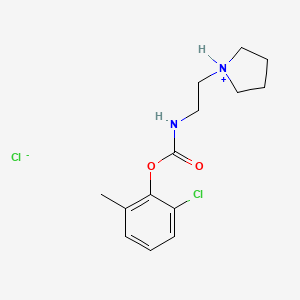 molecular formula C14H20Cl2N2O2 B13779632 N-(2-Pyrrolidinylethyl)carbamic acid, 6-chloro-o-tolyl ester, hydrochloride CAS No. 77985-30-9