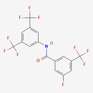 molecular formula C16H7F10NO B13779657 N-(3,5-bis-(Trifluoromethyl)phenyl)-3-fluoro-5-(trifluoromethyl)benzamide 