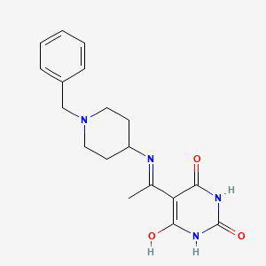 molecular formula C18H22N4O3 B13779675 5-[N-(1-benzylpiperidin-4-yl)-C-methylcarbonimidoyl]-6-hydroxy-1H-pyrimidine-2,4-dione 