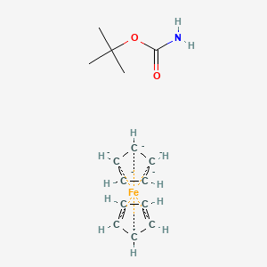 molecular formula C15H21FeNO2-6 B13779715 Tert-butyl carbamate;cyclopenta-1,3-diene;cyclopentane;iron 