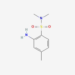 molecular formula C9H14N2O2S B13779764 Benzenesulfonamide, 2-amino-N,N,4-trimethyl- CAS No. 79-67-4