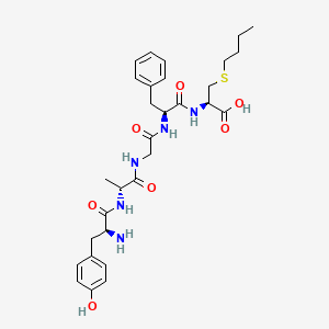 molecular formula C30H41N5O7S B13779774 Tyrosyl-alanylglycyl-phenylalanyl-cysteine S-butyl ester CAS No. 94492-35-0