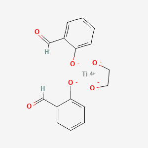 molecular formula C16H14O6Ti B13779795 Titanium, [1,2-ethanediolato(2-)-kappaO,kappaO']bis[2-(hydroxy-kappaO)benzaldehydato-kappaO]- CAS No. 68460-22-0