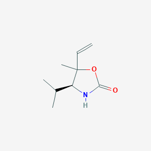 molecular formula C9H15NO2 B13779824 (4S)-5-ethenyl-5-methyl-4-propan-2-yl-1,3-oxazolidin-2-one 