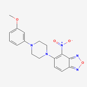 molecular formula C17H17N5O4 B13779857 Benzofurazan, 5-(4-(3-methoxyphenyl)-1-piperazinyl)-4-nitro- CAS No. 65427-81-8