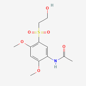 molecular formula C12H17NO6S B13779859 Acetamide, N-[5-[(2-hydroxyethyl)sulfonyl]-2,4-dimethoxyphenyl]- CAS No. 67674-20-8