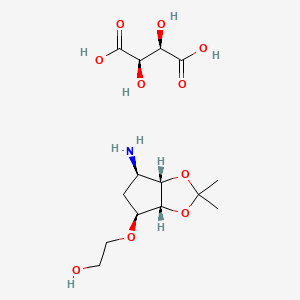 2-(((3aR,4S,6R,6aS)-6-Amino-2,2-dimethyltetrahydro-3aH-cyclopenta[d][1,3]dioxol-4-yl)oxy)ethanol (2R,3R)-2,3-dihydroxysuccinate