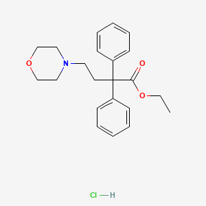 molecular formula C22H28ClNO3 B13779978 4-Morpholinebutanoic acid, alpha,alpha-diphenyl-, ethyl ester, hydrochloride CAS No. 66859-50-5