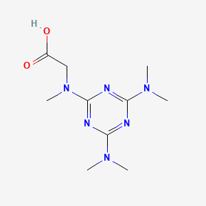 molecular formula C10H18N6O2 B13779997 GLYCINE, N-(4,6-BIS(DIMETHYLAMINO)-s-TRIAZIN-2-YL)-N-METHYL- CAS No. 64124-17-0