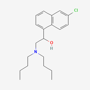 molecular formula C20H28ClNO B13780026 6-Chloro-alpha-((dibutylamino)methyl)-1-naphthalenemethanol CAS No. 69757-77-3