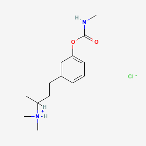 molecular formula C14H23ClN2O2 B13780049 Carbamic acid, methyl-, 3-(3-(dimethylamino)butyl)phenyl ester, hydrochloride CAS No. 64059-19-4