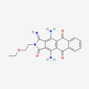 molecular formula C20H18N4O4 B13780062 4,11-Diamino-2-(2-ethoxyethyl)-2,3-dihydro-3-imino-1H-naphth[2,3-f]isoindole-1,5,10-trione CAS No. 6647-13-8