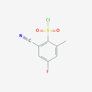 2-Cyano-4-fluoro-6-methylbenzene-1-sulfonyl chloride