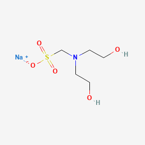 molecular formula C5H12NNaO5S B13780192 Methanesulfonic acid, [bis(2-hydroxyethyl)amino]-, monosodium salt CAS No. 25857-20-9