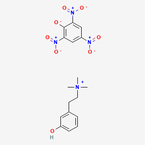 molecular formula C17H20N4O8 B13780205 AMMONIUM, (m-HYDROXYPHENETHYL)TRIMETHYL-, PICRATE CAS No. 66967-84-8