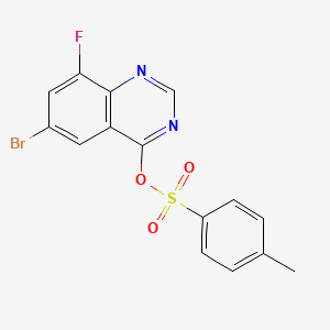 molecular formula C15H10BrFN2O3S B1378022 6-Bromo-8-fluoroquinazolin-4-yl 4-methylbenzene-1-sulfonate CAS No. 1384430-21-0