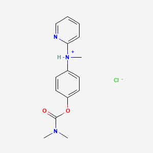 molecular formula C15H18ClN3O2 B13780370 Carbamic acid, dimethyl-, p-(N-methyl-N-(2-pyridyl)amino)phenyl ester, hydrochloride CAS No. 67049-92-7
