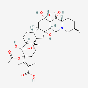 molecular formula C34H51NO10 B13780468 Acetyl cevadine CAS No. 63982-55-8