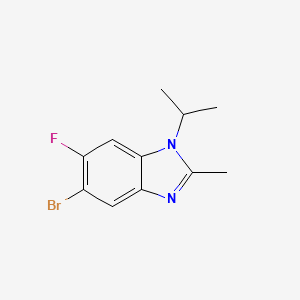 molecular formula C11H12BrFN2 B1378048 5-溴-6-氟-1-异丙基-2-甲基苯并咪唑 CAS No. 1393442-16-4