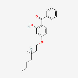 molecular formula C21H26O3 B13780501 Methanone, [2-hydroxy-4-[(3-methylheptyl)oxy]phenyl]phenyl- CAS No. 67845-97-0