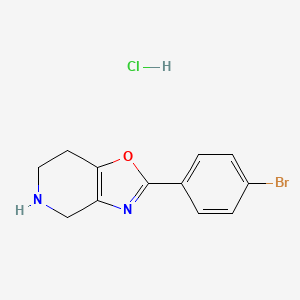 molecular formula C12H12BrClN2O B1378053 2-(4-Bromophenyl)-4,5,6,7-tetrahydrooxazolo[4,5-c]pyridine hydrochloride CAS No. 1187930-04-6