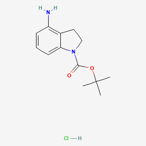 molecular formula C13H19ClN2O2 B1378059 tert-Butyl 4-aminoindoline-1-carboxylate hydrochloride CAS No. 1187931-84-5