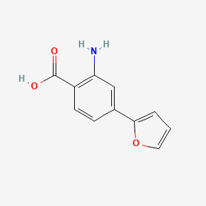 molecular formula C11H9NO3 B13780624 2-Amino-4-(furan-2-yl)benzoic acid CAS No. 861389-78-8