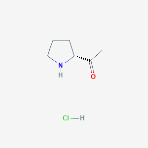 molecular formula C6H12ClNO B1378068 (R)-2-Acetyl-pyrrolidine hydrochloride CAS No. 1373232-21-3