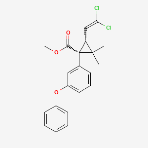 molecular formula C21H20Cl2O3 B13780683 methyl (1R,3R)-3-(2,2-dichloroethenyl)-2,2-dimethyl-1-(3-phenoxyphenyl)cyclopropane-1-carboxylate 
