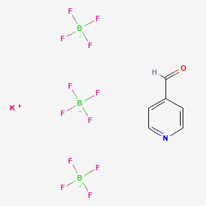 molecular formula C6H5B3F12KNO-2 B13780684 Potassium;pyridine-4-carbaldehyde;tritetrafluoroborate 