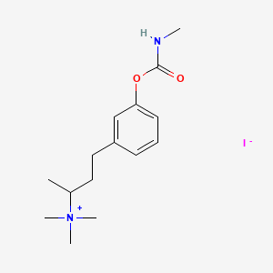molecular formula C15H25IN2O2 B13780691 Carbamic acid, methyl-, 3-(3-(trimethylammonio)butyl)phenyl ester, iodide CAS No. 64046-10-2