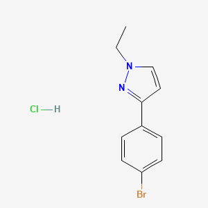 molecular formula C11H12BrClN2 B1378072 3-(4-Bromophenyl)-1-ethyl-1H-pyrazole hcl CAS No. 1403483-87-3