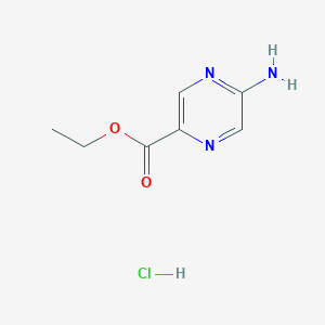 molecular formula C7H10ClN3O2 B1378075 5-氨基-吡嗪-2-羧酸乙酯盐酸盐 CAS No. 1187933-09-0