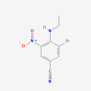 molecular formula C9H8BrN3O2 B1378080 3-Bromo-4-(ethylamino)-5-nitrobenzonitrile CAS No. 1420800-37-8