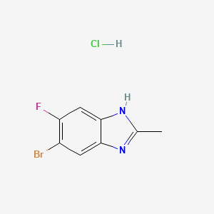 molecular formula C8H7BrClFN2 B1378082 5-Bromo-6-fluoro-2-methylbenzodiazole HCl CAS No. 1420800-15-2