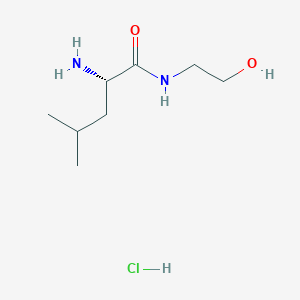 (2S)-2-amino-N-(2-hydroxyethyl)-4-methylpentanamide hydrochloride