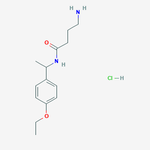 molecular formula C14H23ClN2O2 B1378089 4-amino-N-[1-(4-ethoxyphenyl)ethyl]butanamide hydrochloride CAS No. 1384428-56-1