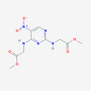 molecular formula C10H13N5O6 B13780918 N,N'-(5-Nitro-pyrimidine-2,4-diyl)-bis-glycine-dimethyl ester 