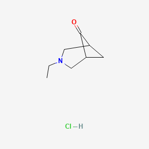 molecular formula C8H14ClNO B1378095 3-Ethyl-3-azabicyclo[3.1.1]heptan-6-one hydrochloride CAS No. 1384428-60-7