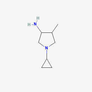 molecular formula C8H16N2 B1378100 1-Cyclopropyl-4-methylpyrrolidin-3-amine CAS No. 1384428-90-3