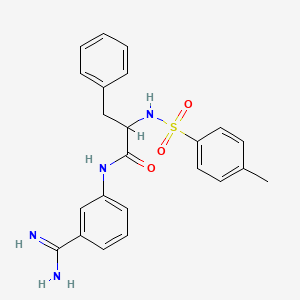 molecular formula C23H24N4O3S B13781006 3'-Amidino-alpha-(p-toluenesulfonamido)hydrocinnamanilide CAS No. 92953-68-9