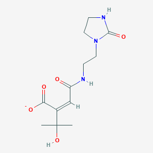molecular formula C12H18N3O5- B13781018 2-Hydroxyisopropyl 4-oxo-4-[[2-(2-oxoimidazolidin-1-YL)ethyl]amino]isocrotonate CAS No. 93893-82-4
