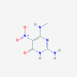molecular formula C5H7N5O3 B13781031 6-Methylamino-5-nitroisocytosine 